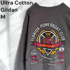 ギルダン ウルトラコットン ロンT ダークグレー M フロリダ アメリカ古着