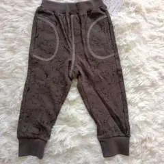 【新品タグ付き】恐竜柄 ロングパンツ 90cm ダークブラウン
