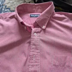 UNIQLO 赤と白 チェック ボタンダウンシャツ