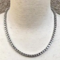 SILVER925 GLITTER TENNIS NECKLACE /シルバー