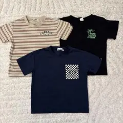 バースデイ　キッズ　Tシャツまとめ売り　3点セット　紺　ネイビー　ボーダー100