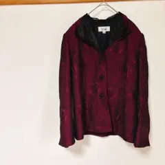 派手柄ジャケット✨Le Suit 赤紫 花柄ジャケット サイズ8【L】