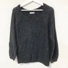 【セブンデイズ=サンデイ】ブラック　銀ラメ糸　レディースニット　セーター　着回し