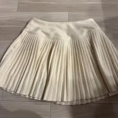 アイボリー プリーツスカート ミニ丈
