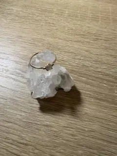 ete K10YG レイヤード ムーンストーン/ホワイトトパーズ リング　11号