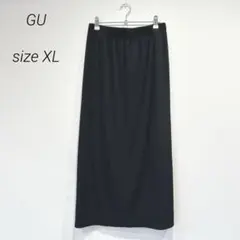 ジーユー GU リブタイトスカート ロング 黒 XL カジュアル シンプル 無地