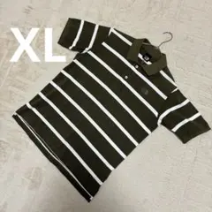 極美品★ノースフェイス 半袖 ラガーシャツ ポロシャツ XL カーキ ボーダー