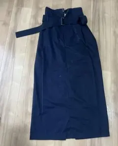 KBF ネイビー タイトスカート ベルト付き
