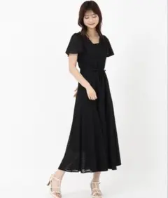 ミッシュマッシュ 2025春夏カシュクールフレアワンピース ブラックM