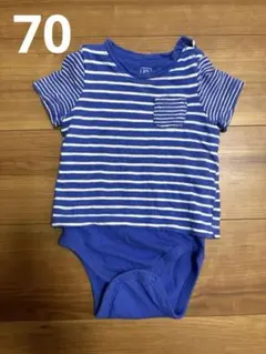 【ベビー・超美品】baby GAP ストライプロンパース 6-12ヶ月