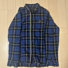 FRED PERRY チェック柄 長袖シャツ ブルー Mのサムネイル