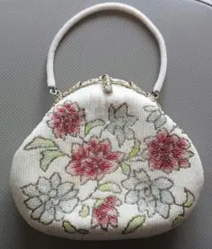 アンティークショップ購入　ビーズバッグ　ガラスビーズ