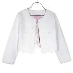 mezzo piano メゾピアノ 花モチーフ 裾スカラップ　ボレロ　ジャケット