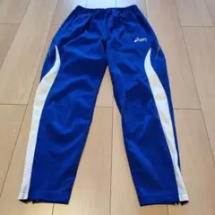 asics 青 ジャージパンツ サイドストライプM1273番