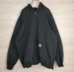 希少サイズ カーハート フルジップパーカー ワンポイントロゴ 2XL メキシコ製