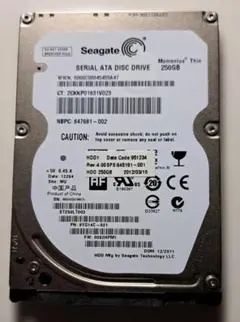 Seagate 2.5インチ 250GB HDD 本体のサムネイル