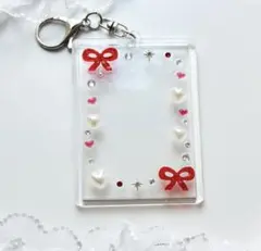 レジンデコ　B8硬質ケースサイズ キーホルダー　赤