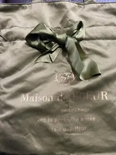 Maison de FLEUR リボン付きトートバッグ　グリーン