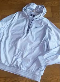 「NIKE」フロントジップ　ナイロンパーカー ブルーグレー　美品のサムネイル