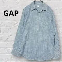 GAP ギャップ ストライプシャツ ブルー ホワイト コットン 長袖 シャツ