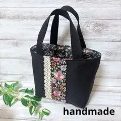 ふわふわ♡インド刺繍リボン　ミニトート