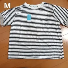 SA RA RI ボーダー 半袖Tシャツ ホワイト M