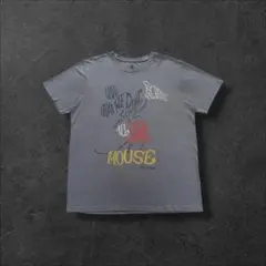 DISNEYミッキーキャラクター古着半袖TシャツプリントロゴグレーM135