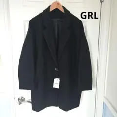 新品‼️GRL 黒 チェスターコート　オーバーサイズ　サイズF