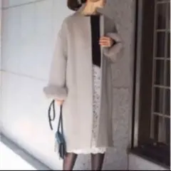 Jewel Changes ファー付　ロングコート 36 ユナイテッドアローズ