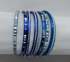 メタリックブルーバングルセット