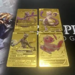 ポケモンカード　海外版ゴールドカード　ミュウツー　ミュウv