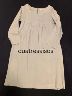 quatresaisons 若草色　リネン 七分袖 ワンピースのサムネイル