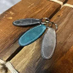 【ハンドメイド】 マルゴーワックス レザー キーリング 3点セット