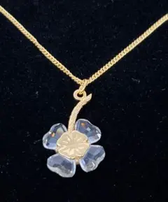 スワロフスキー ネックレス クローバー パヴェ シルバー 正規品 極美品 