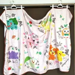 ☆新品未使用☆ポケモン☆ピカチュウなど薄手毛布・巾着付き☆プライズ品