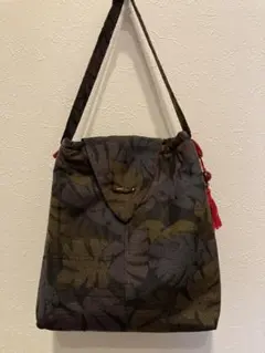 着物リメイクサコッシュ＆リュックサック 大島紬(D-28)さく 着物リメイクサコッシュ＆リュックサック 大島紬(D-28)さく様専用