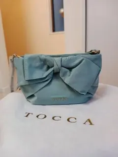 極美品TOCCA ミニバッグ水色 リボンショルダーバッグ袋無し原価 16500円