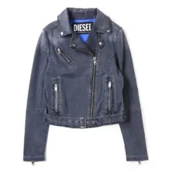 DIESEL グレー デニムライダースジャケット　ジョグジーンズ