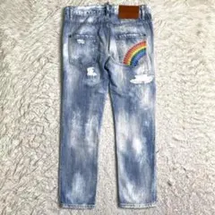 良品✨DSQUARED2 デニム ダメージ加工 レインボー スキニー 36 綿のサムネイル