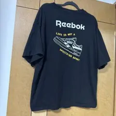 Reebok ロゴプリント Tシャツ ブラック