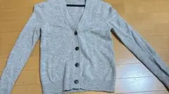 ユニクロVネック 長袖 カーディガン グレー Mサイズ
