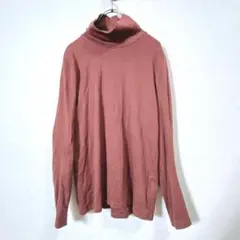 UNIQLO ユニクロ　ストレッチコットンタートルネックT 茶　L