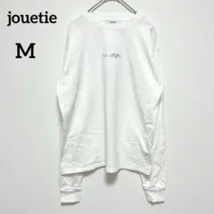 ジュエティ　長袖カットソー　白　英字プリント　M　グラフィックグランジ　055