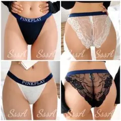 【Lサイズ/2色/黒x白】レディースショーツ ハイレグ 花柄レースハーフバック♪