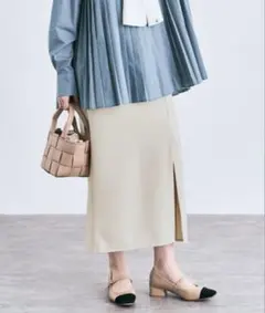 新品★サイドスリットナロースカート★ストレッチタイトスカートスリットスカート白色