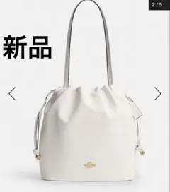 極美品】COACH フェイ ドローストリングバッグ 2way ブルー グレー
