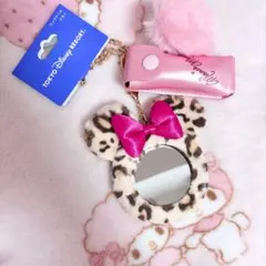 【新品】ディズニーランド レオパード ミニーマウス ヒョウ柄 ミラー