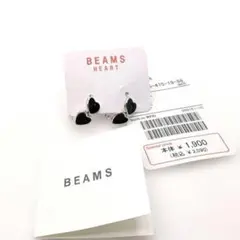 【新品未使用】BEAMS HEART ハートピアス　ブラックのサムネイル