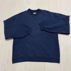 00’ JERZEES スウェット トレーナー 前V 無地 ネイビー M 古着のサムネイル
