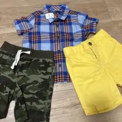 GAP チェックシャツ & OLD NAVY ショートパンツ セット